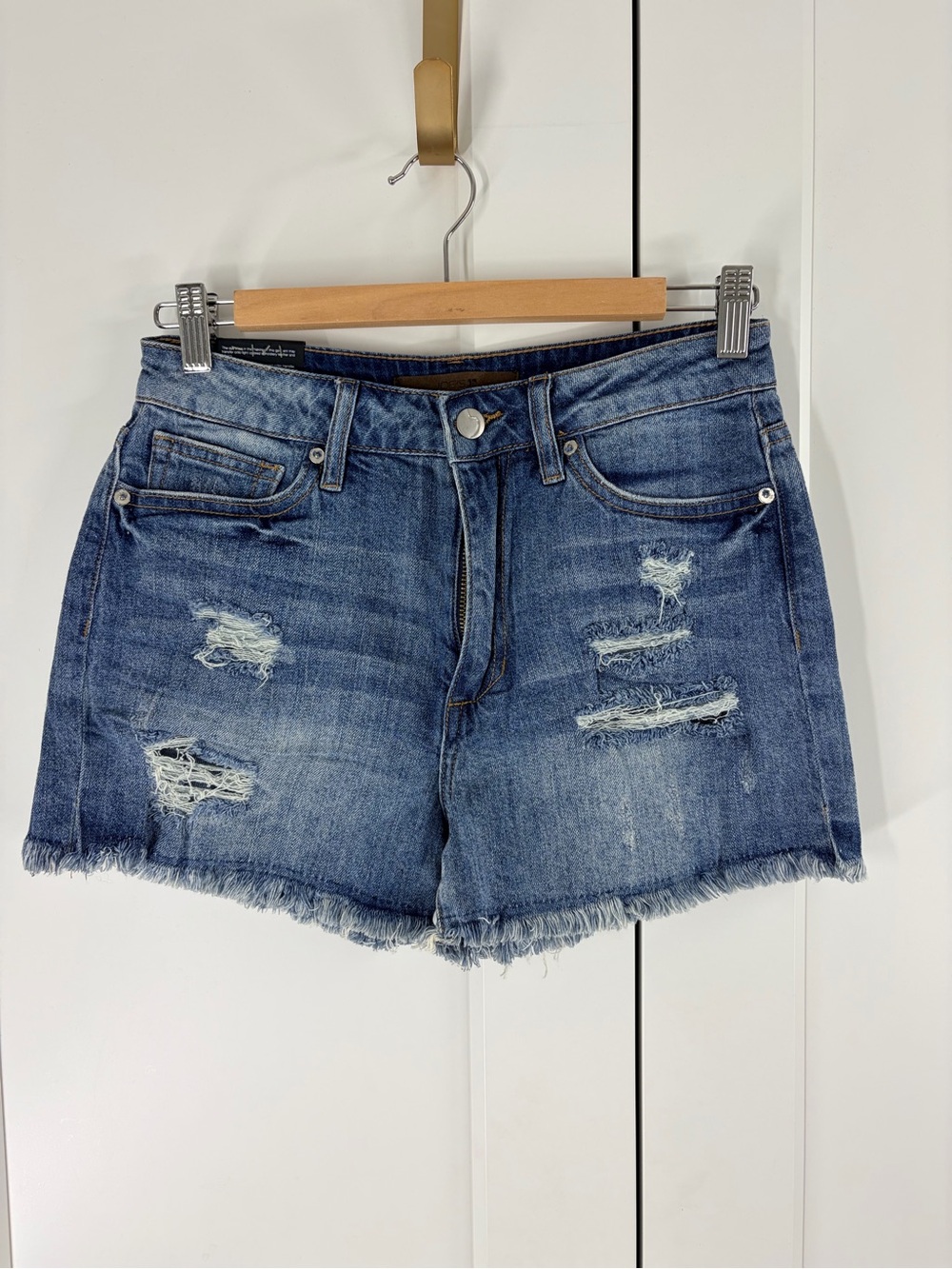 Joe’s Denim Distressed High Rise Frayed Hem Women’s Shorts - Blue | 27